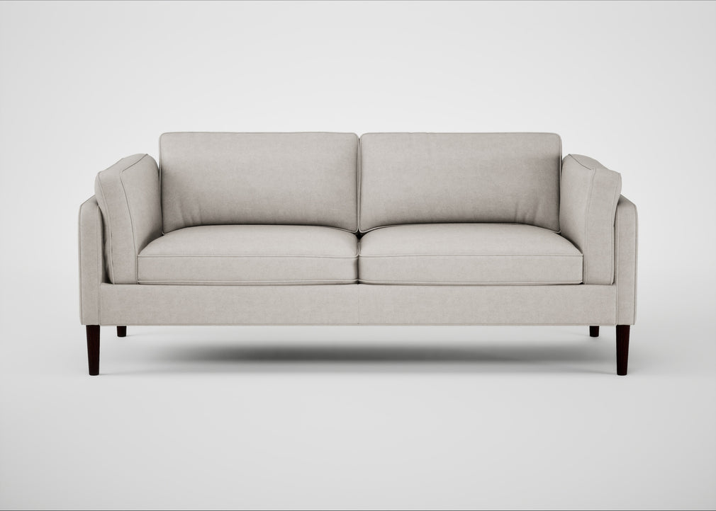 Sonno 3 Seater Sofa Linea Leather White 634 / Wenge Black