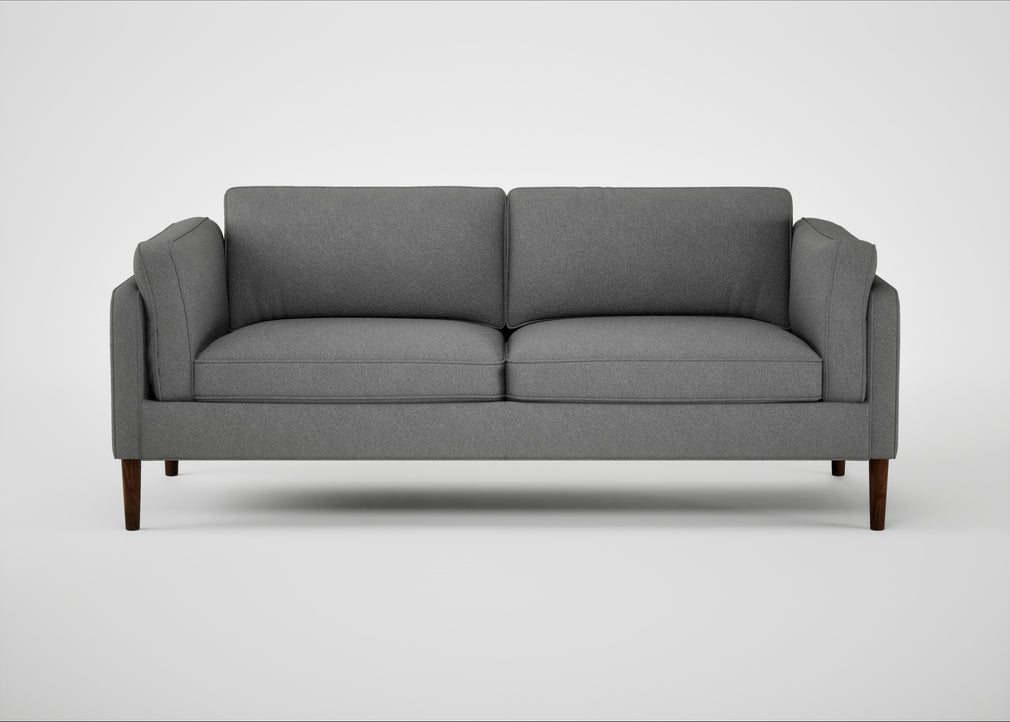 Sonno 3 Seater Sofa St Moritz Wool Light Grey / Walnut