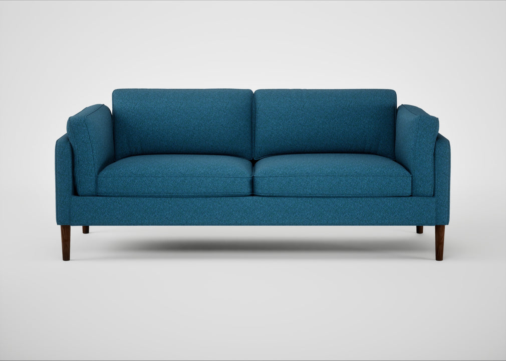 Sonno 3 Seater Sofa St Moritz Wool Blue / Walnut