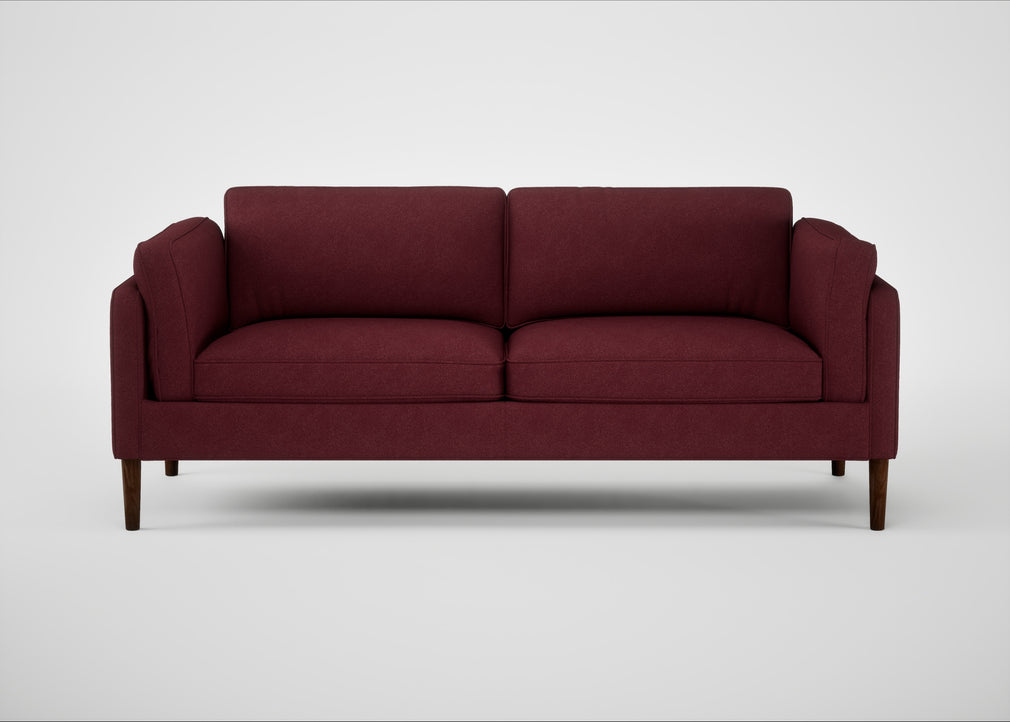 Sonno 3 Seater Sofa St Moritz Wool Red / Walnut