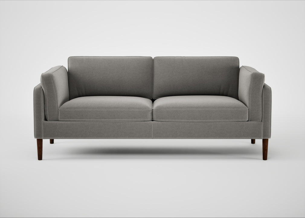 Sonno 3 Seater Sofa Nobilis Velvet Dolphin / Walnut