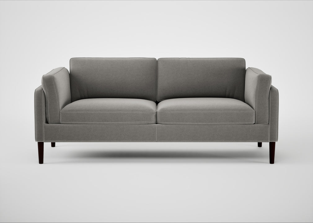 Sonno 3 Seater Sofa Nobilis Velvet Dolphin / Wenge Black