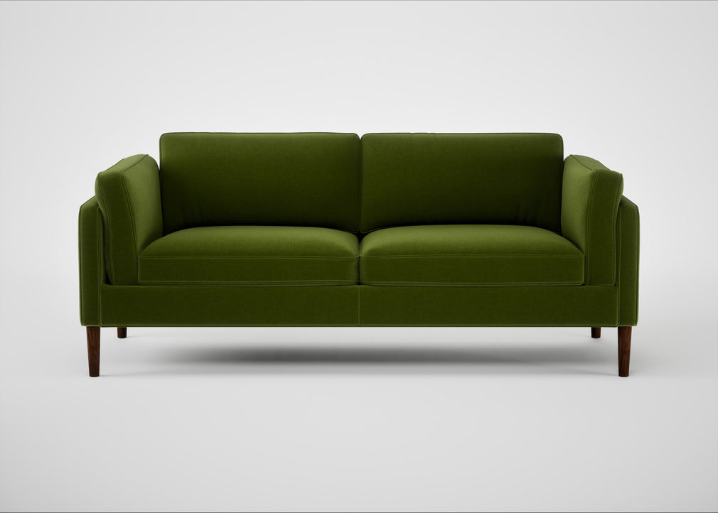 Sonno 3 Seater Sofa Nobilis Velvet Leaf / Walnut