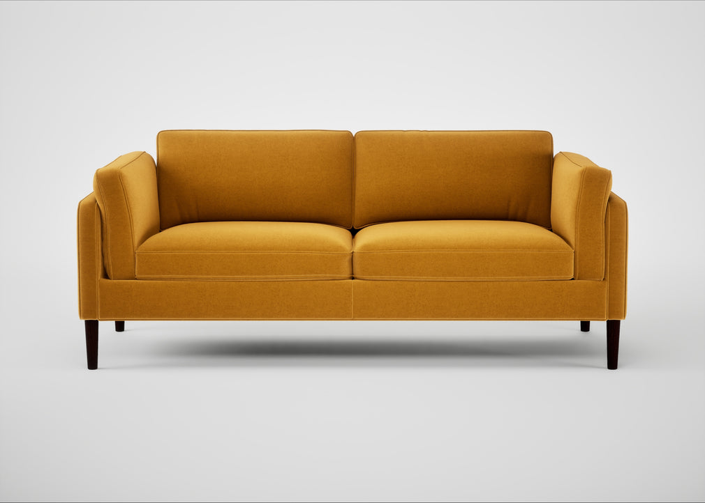 Sonno 3 Seater Sofa Nobilis Velvet Mustard / Wenge Black