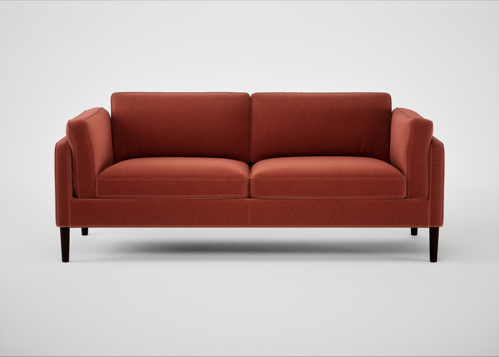 Sonno 3 Seater Sofa Nobilis Velvet Rust / Wenge Black