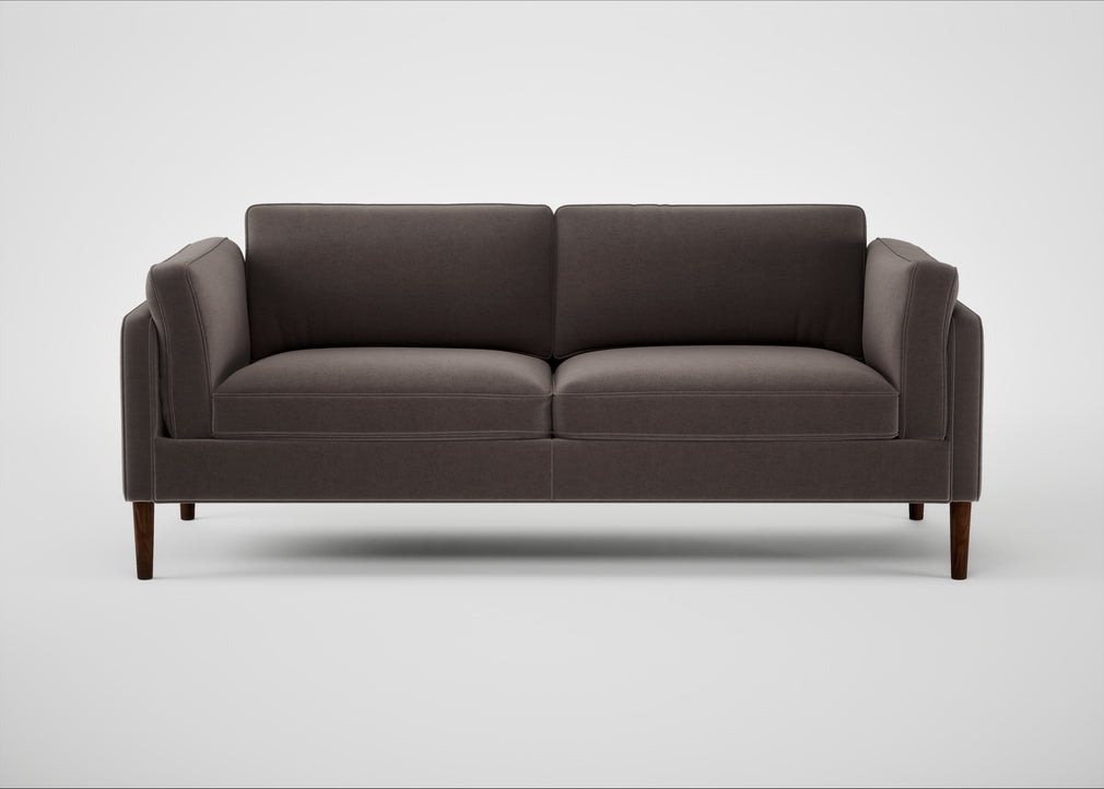 Sonno 3 Seater Sofa Nobilis Velvet Sable / Walnut