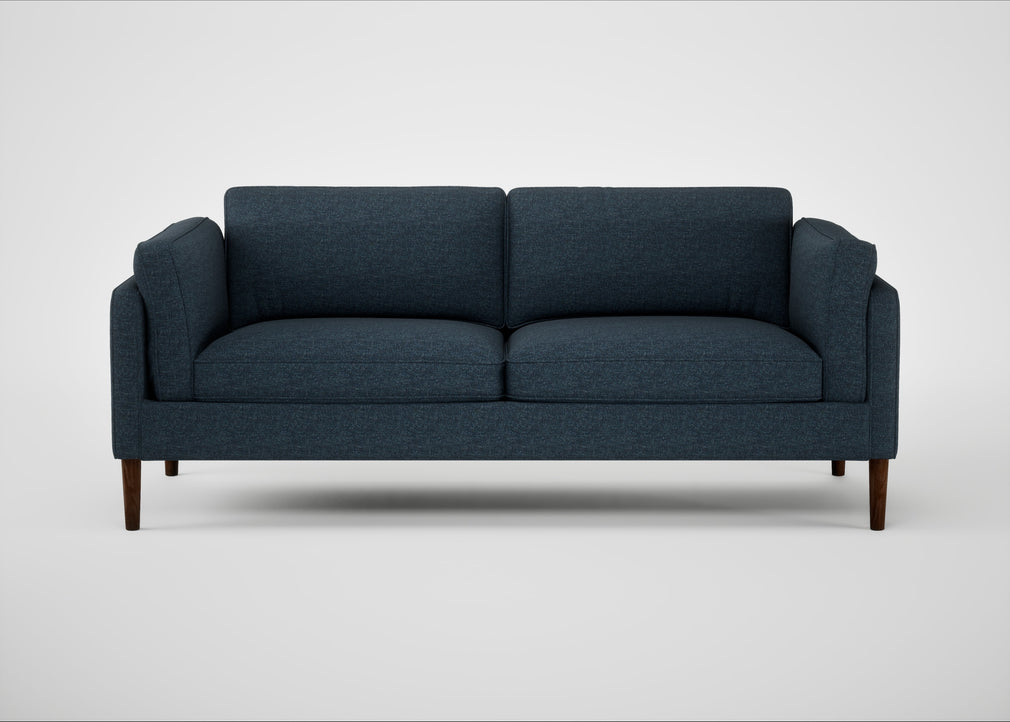 Sonno 3 Seater Sofa Siena Cotton Deep Sea / Walnut
