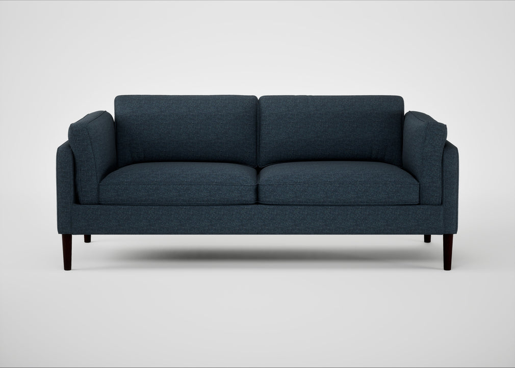Sonno 3 Seater Sofa Siena Cotton Deep Sea / Wenge Black