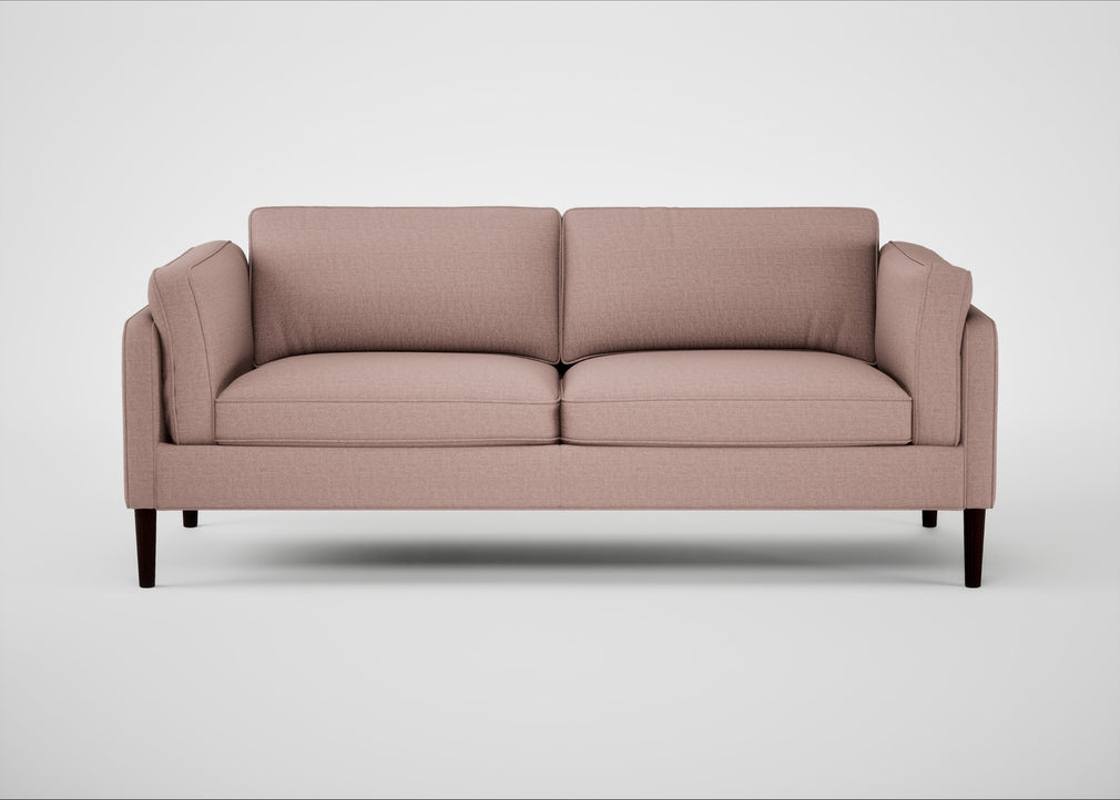Sonno 3 Seater Sofa Siena Cotton Dusky Pink / Wenge Black