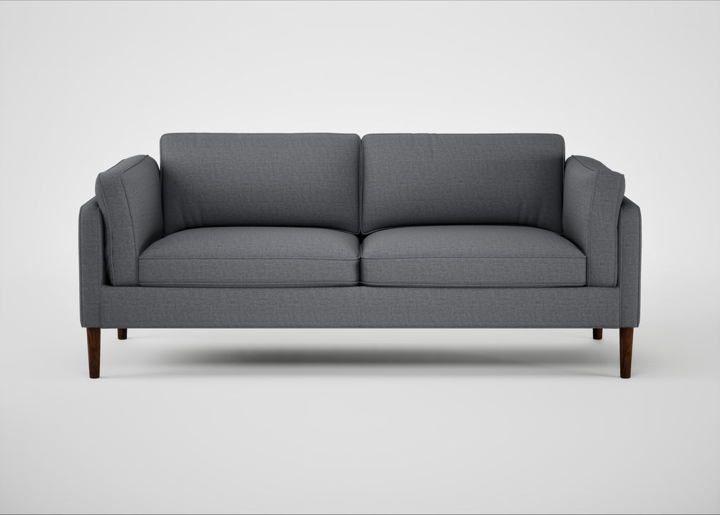 Sonno 3 Seater Sofa Siena Cotton Shale Grey / Walnut