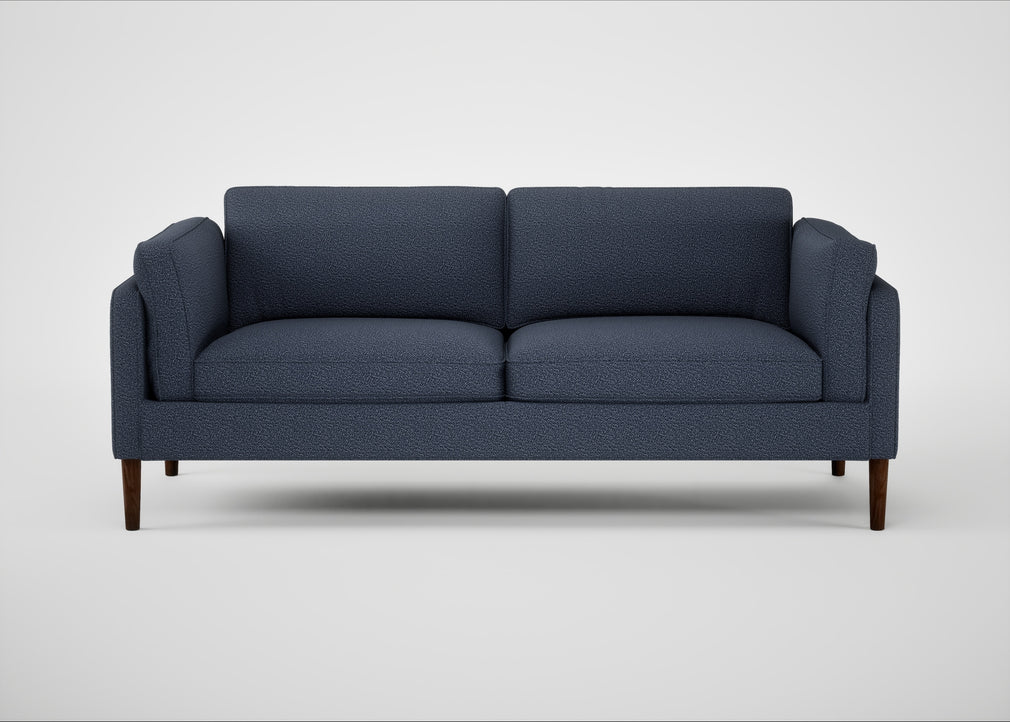 Sonno 3 Seater Sofa Loop Boucle Navy / Walnut