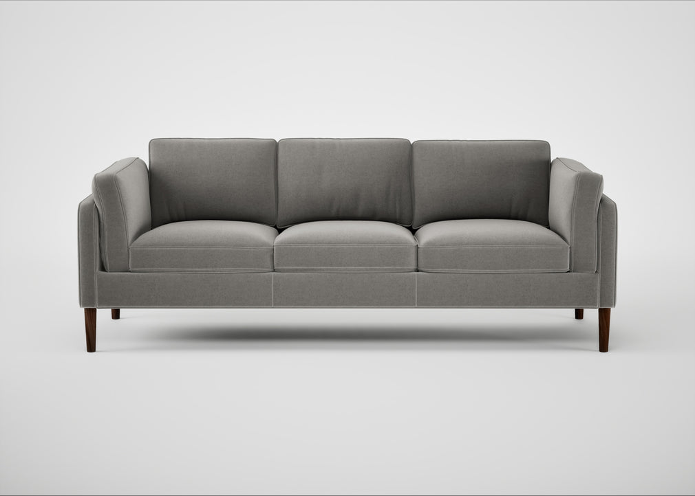 Sonno 4 Seater Sofa Nobilis Velvet Dolphin / Walnut