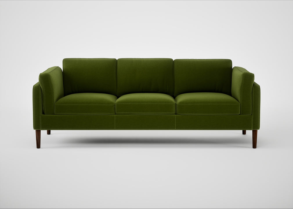 Sonno 4 Seater Sofa Nobilis Velvet Leaf / Walnut