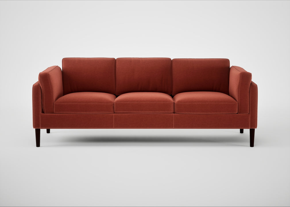Sonno 4 Seater Sofa Nobilis Velvet Rust / Wenge Black
