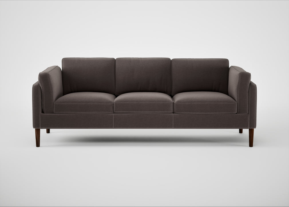 Sonno 4 Seater Sofa Nobilis Velvet Sable / Walnut