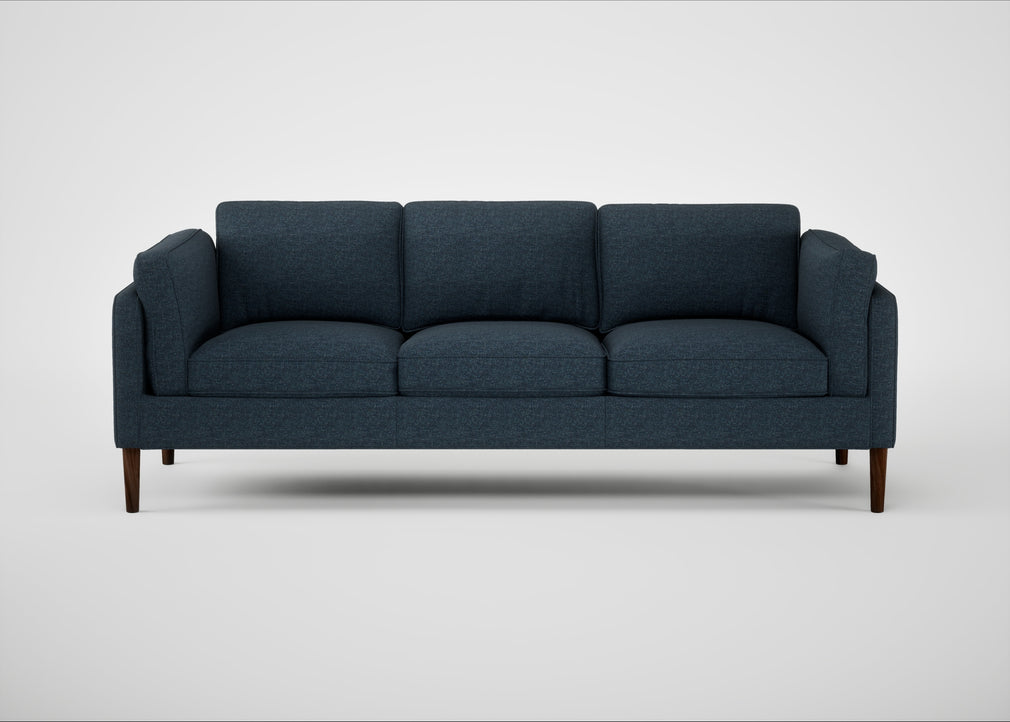 Sonno 4 Seater Sofa Siena Cotton Deep Sea / Walnut