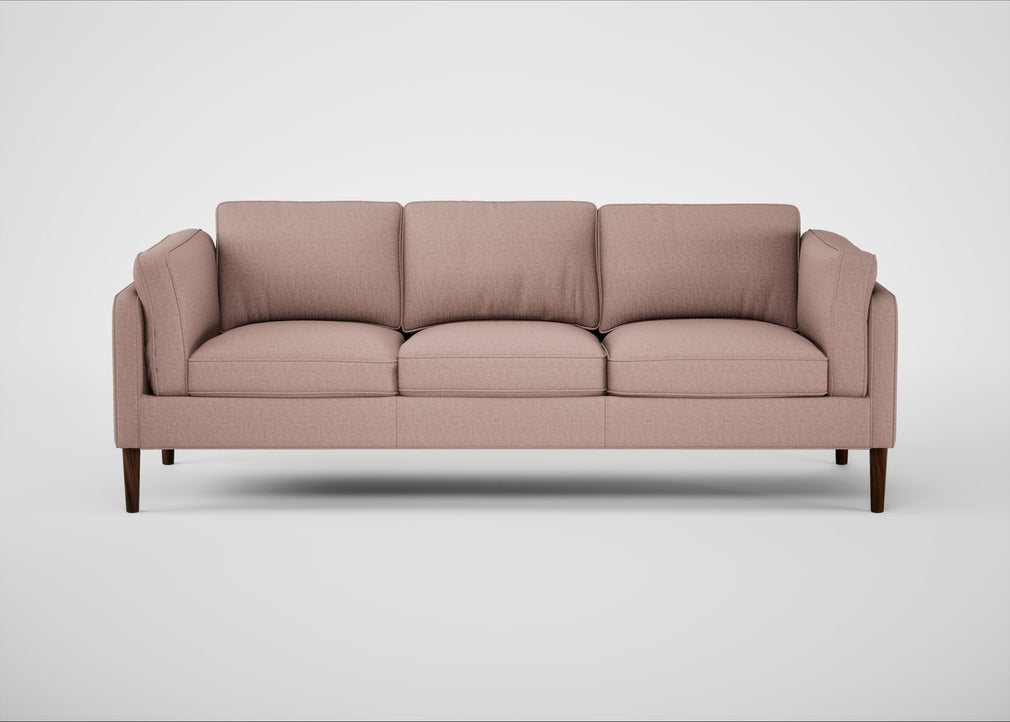 Sonno 4 Seater Sofa Siena Cotton Dusky Pink / Walnut