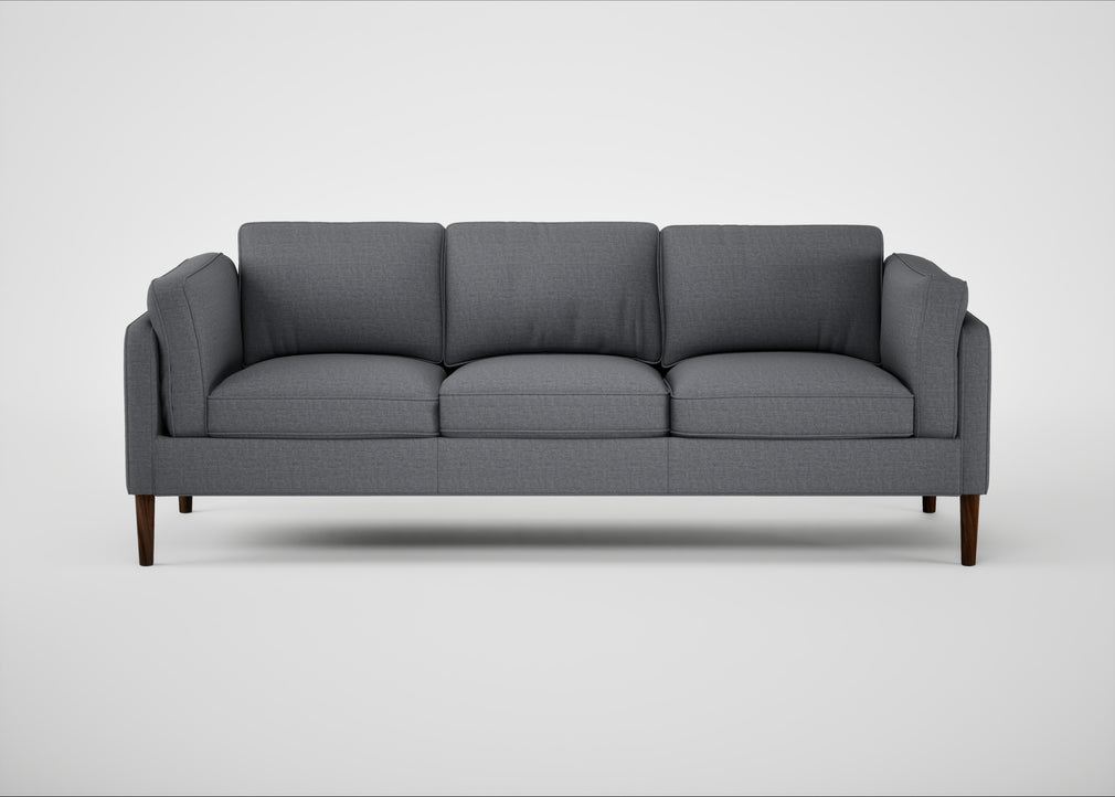 Sonno 4 Seater Sofa Siena Cotton Shale Grey / Walnut