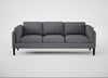 Sonno 4 Seater Sofa Siena Cotton Shale Grey / Wenge Black