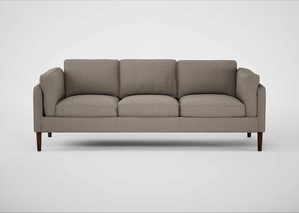 Sonno 4 Seater Sofa Loop Boucle Taupe / Walnut