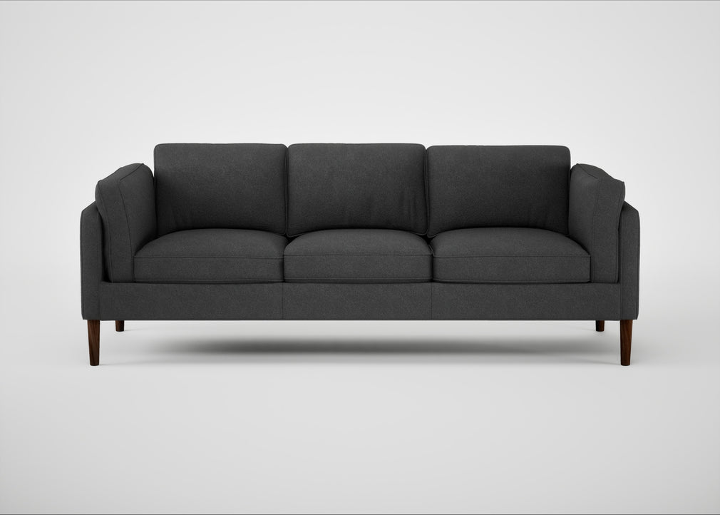 Sonno 4 Seater Sofa St Moritz Wool Grey / Walnut