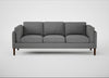 Sonno 4 Seater Sofa St Moritz Wool Light Grey / Walnut