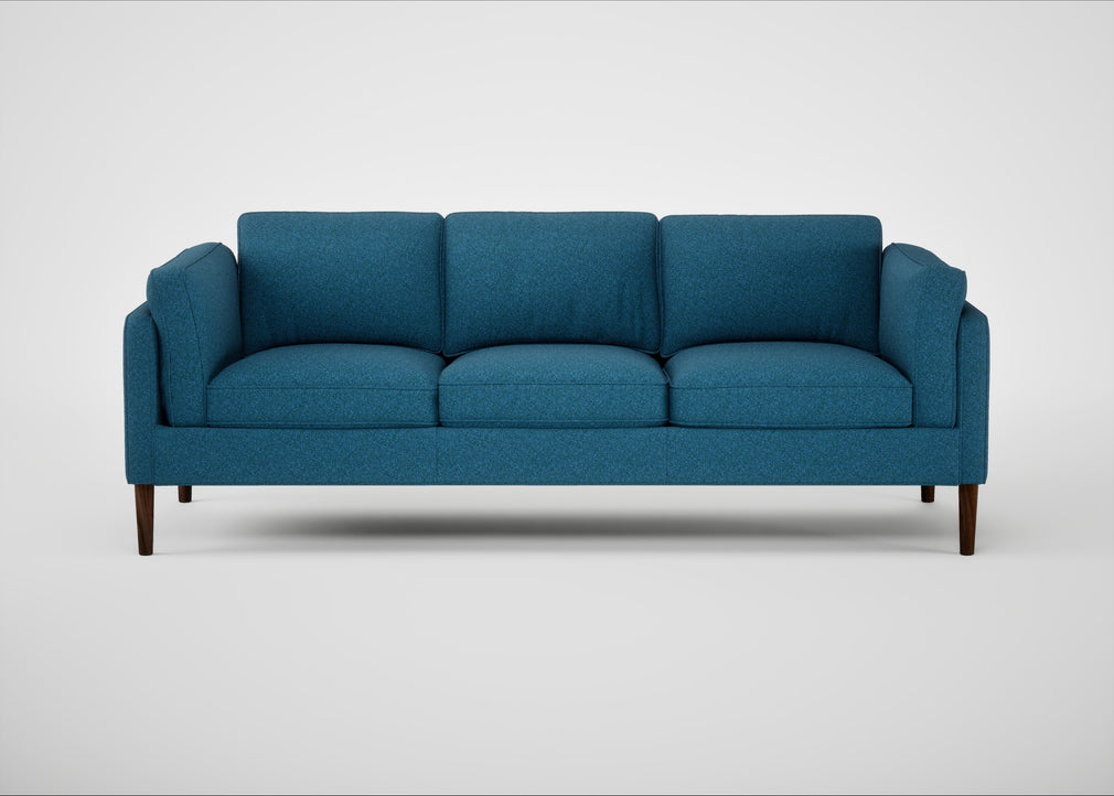 Sonno 4 Seater Sofa St Moritz Wool Blue / Walnut