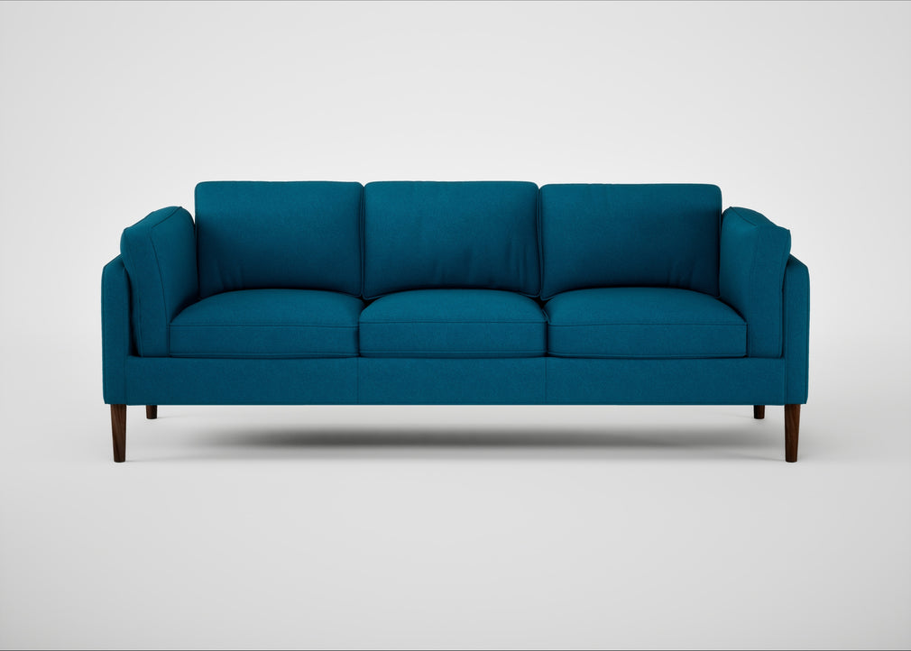 Sonno 4 Seater Sofa St Moritz Wool Teal / Walnut