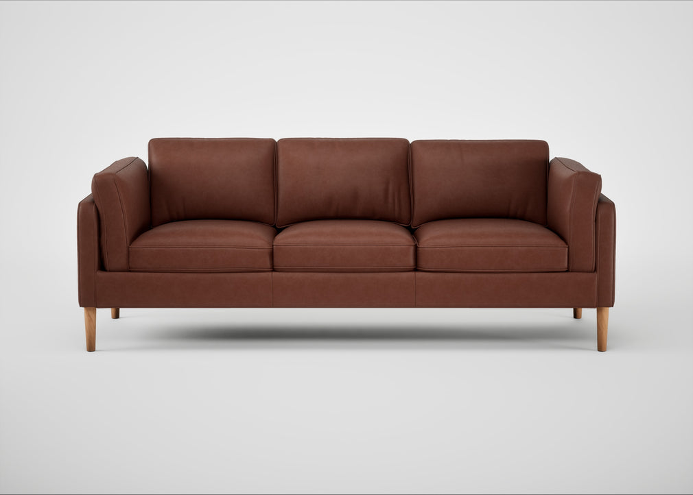 Sonno 4 Seater Sofa Leather Grain Dark Brown 068 / Natural