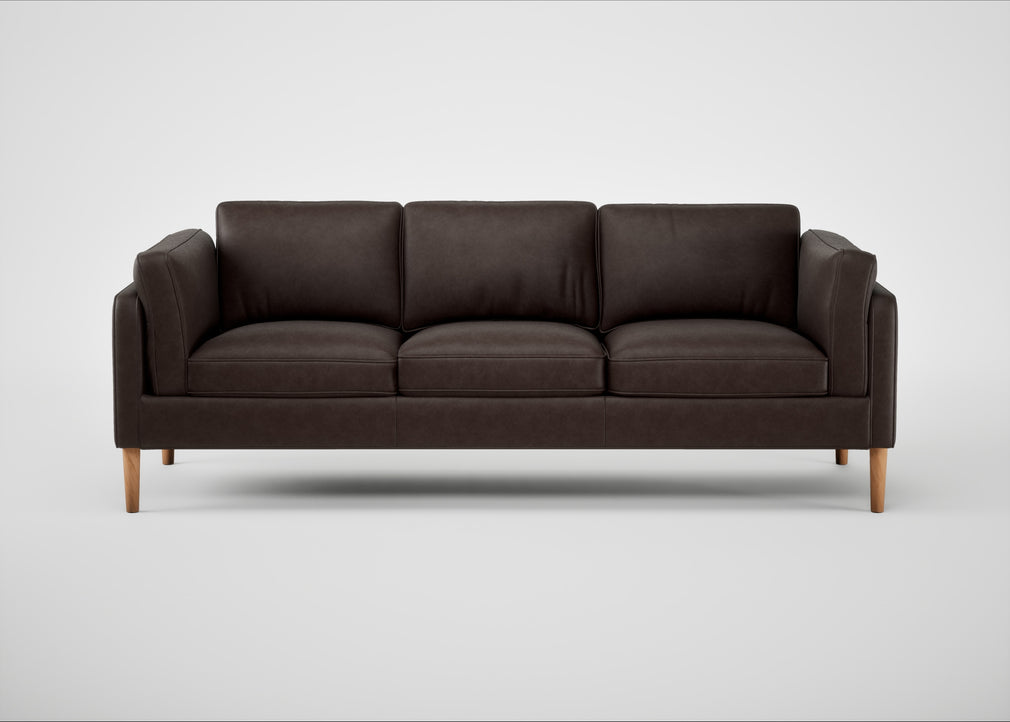 Sonno 4 Seater Sofa Leather Grain Chocolate 066 / Natural
