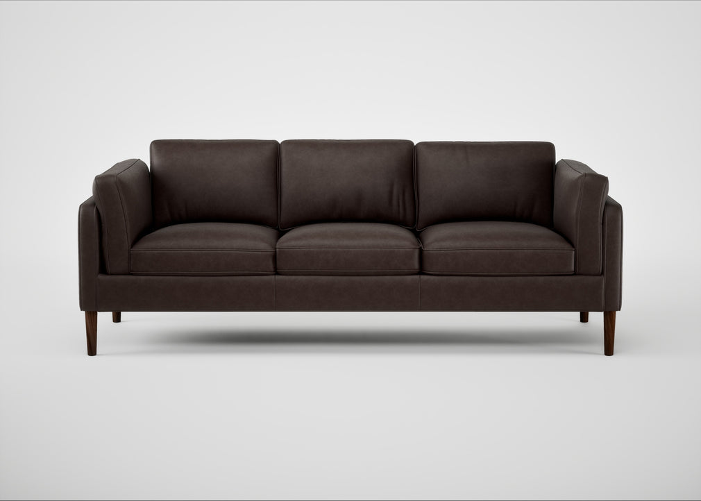 Sonno 4 Seater Sofa Leather Grain Chocolate 066 / Walnut