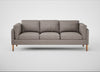 Sonno 4 Seater Sofa Leather Grain Light Grey 060 / Natural