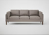 Sonno 4 Seater Sofa Leather Grain Light Grey 060 / Walnut