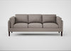 Sonno 4 Seater Sofa Leather Grain Light Grey 060 / Wenge Black