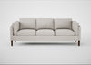 Sonno 4 Seater Sofa Leather Grain White 000 / Walnut