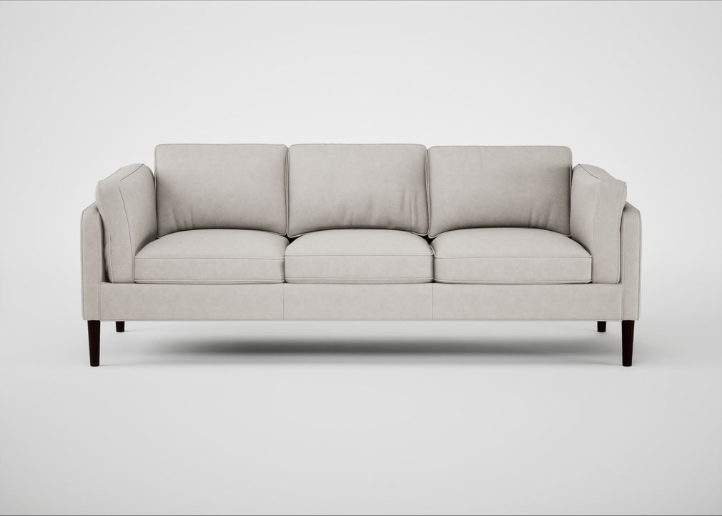 Sonno 4 Seater Sofa Leather Grain White 000 / Wenge Black
