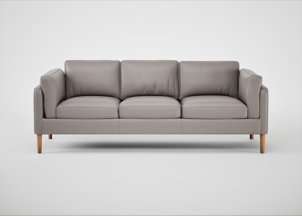 Sonno 4 Seater Sofa Daino Leather Elephant / Natural