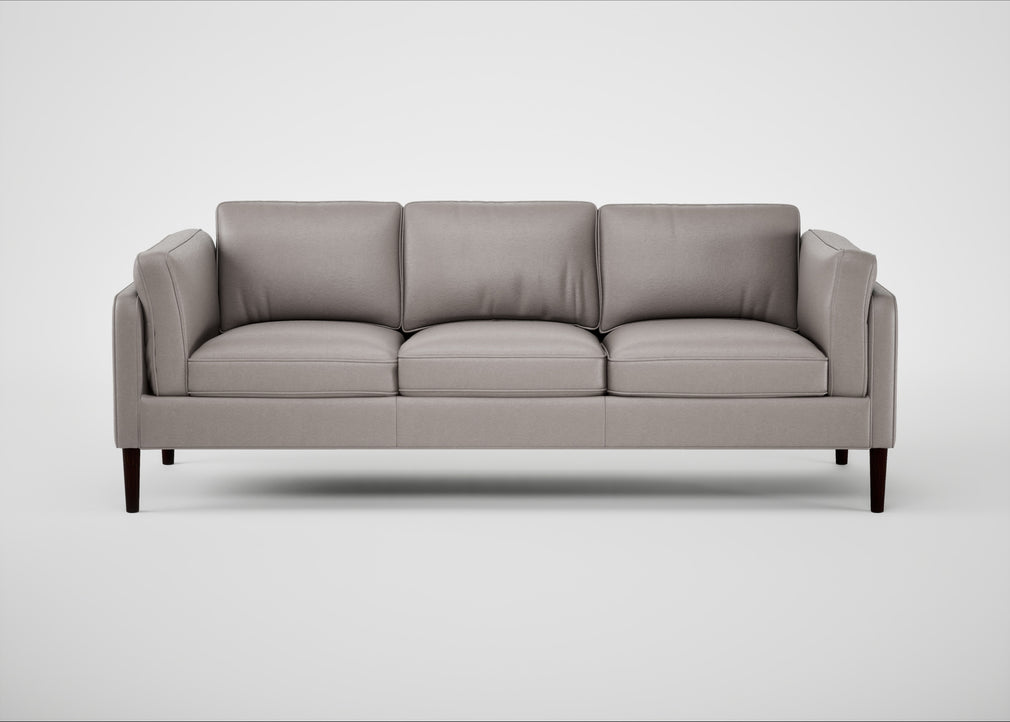 Sonno 4 Seater Sofa Daino Leather Elephant / Wenge Black