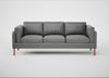 Sonno 4 Seater Sofa Daino Leather Steel / Natural