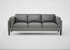 Sonno 4 Seater Sofa Daino Leather Steel / Wenge Black