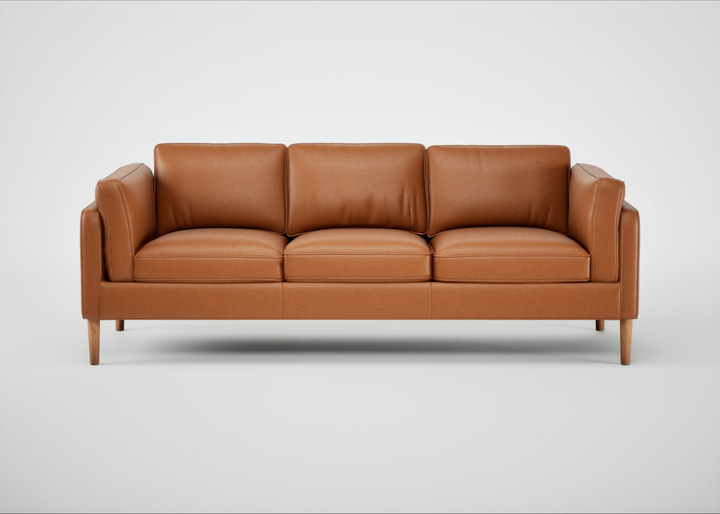 Sonno 4 Seater Sofa Daino Leather Treacle / Natural