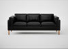 Sonno 4 Seater Sofa Leather Stonewash Black 263 / Natural