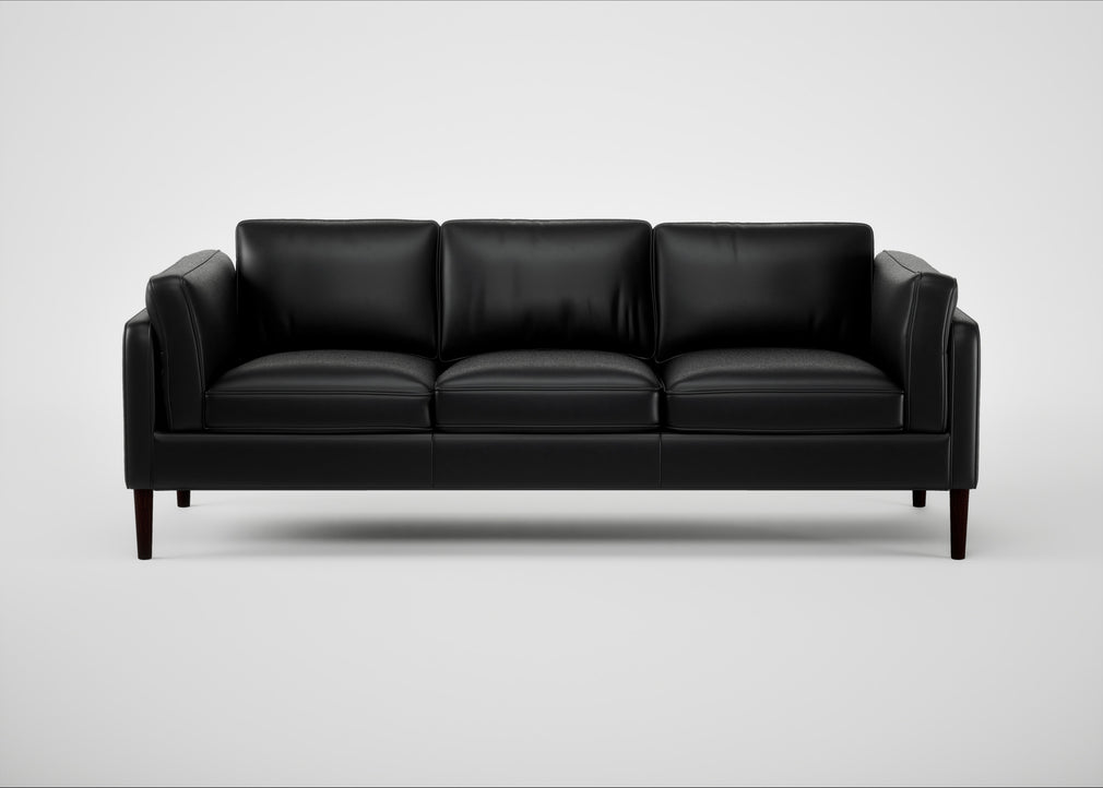 Sonno 4 Seater Sofa Leather Stonewash Black 263 / Wenge Black
