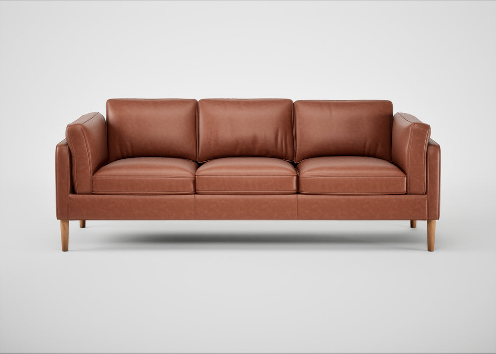 Sonno 4 Seater Sofa Leather Stonewash Light Brown 274 / Natural