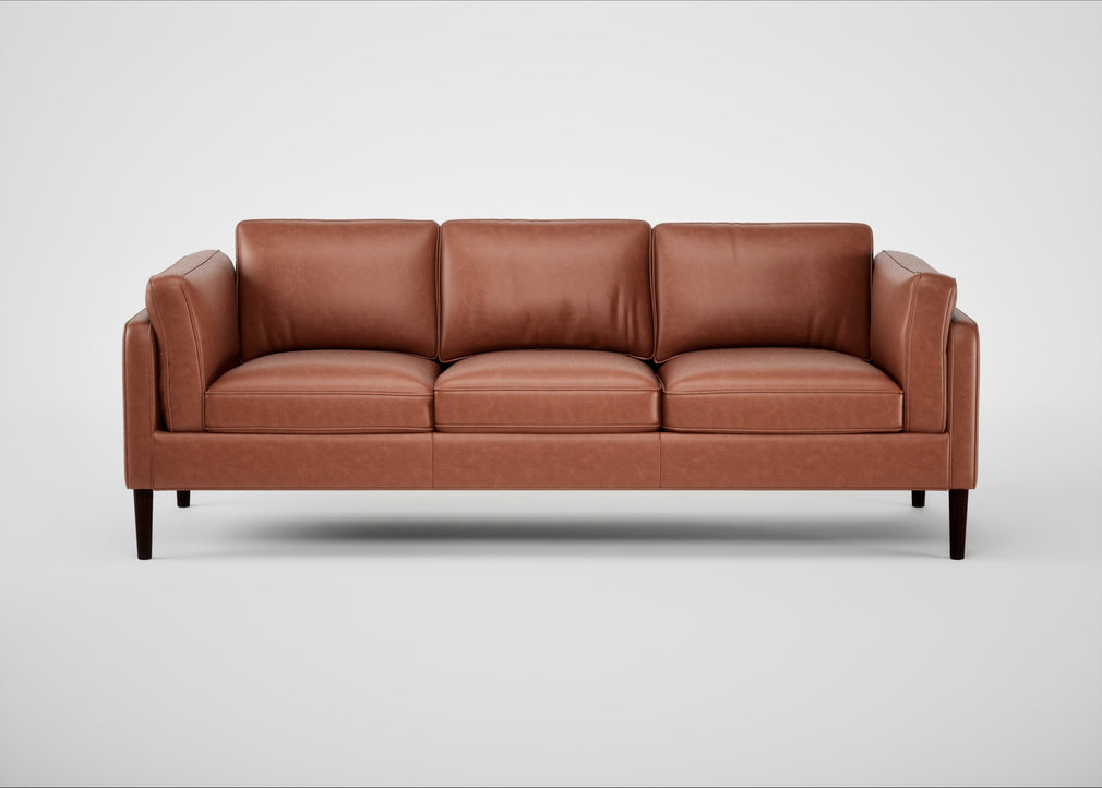 Sonno 4 Seater Sofa Leather Stonewash Light Brown 274 / Wenge Black