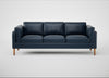 Sonno 4 Seater Sofa Leather Stonewash Navy Blue 279 / Natural