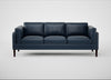 Sonno 4 Seater Sofa Leather Stonewash Navy Blue 279 / Wenge Black