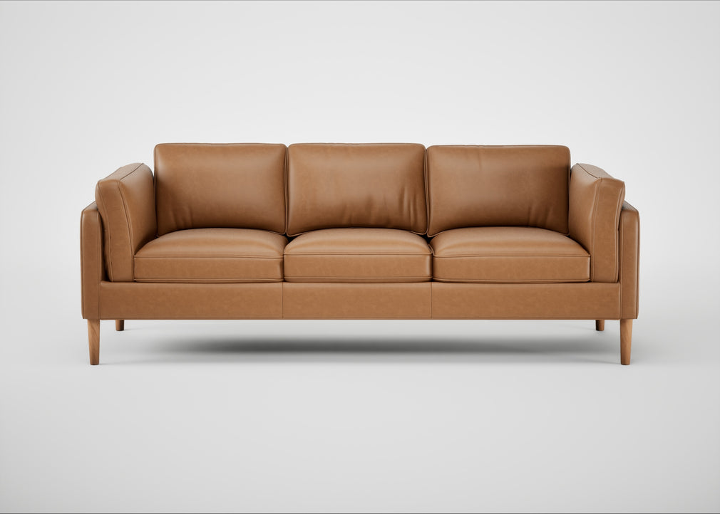 Sonno 4 Seater Sofa Leather Stonewash Toffee 277 / Natural