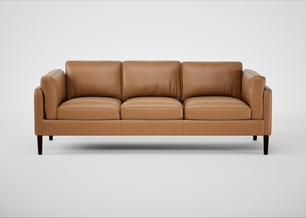 Sonno 4 Seater Sofa Leather Stonewash Toffee 277 / Wenge Black