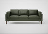 Sonno 4 Seater Sofa Leather Stonewash Vintage Green 278 / Walnut